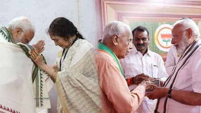 சென்னையில் வைஜெயந்தி மாலா, ஹெச்.வி. ஹண்டேவுடன் பிரதமர் மோடி சந்திப்பு