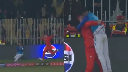 ബൗണ്ടറിക്ക് പുറത്ത് ബോള് ബോയിയുടെ തകര്പ്പന് ഡൈവിംഗ് ക്യാച്ച്, അവനെ കെട്ടിപ്പിടിച്ച് കോളിന് മണ്റോ