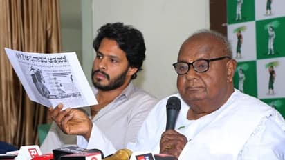 ನಿಖಿಲ್ನ ಗೆಲ್ಲಿಸಿದ್ರೆ ಮೇಕೆದಾಟು ಯೋಜನೆ ಕೇಳ್ಬಹುದು: ಎಚ್.ಡಿ.ದೇವೇಗೌಡ