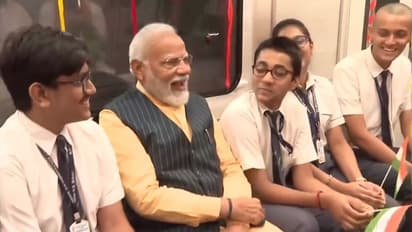 West Bengal: PM Modi commutes with school children on India's first underwater Metro train in Kolkata (WATCH)