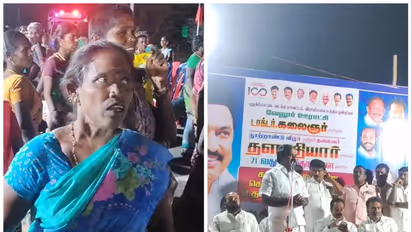 அமைச்சர் மேடையில் பேசும்போது திடீரென பொங்கி எழுந்த பெண்கள்; எங்க ஊருக்கு என்ன செஞ்சீங்க என கேட்டு ஆவேசம்