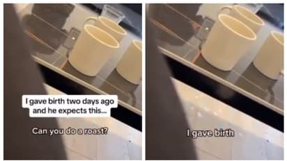 പ്രസവിച്ച് രണ്ടാം ദിനം, ഭാര്യയോട് ഭക്ഷണമുണ്ടാക്കാൻ ആവശ്യപ്പെട്ട് ഭർത്താവ്; വീഡിയോ കണ്ട് അമ്പരന്ന് സോഷ്യൽ മീഡിയ