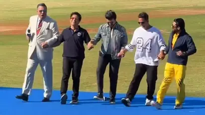 Ram Charan shakes leg with Akshay Kumar, Sachin Tendulkar to Oscar award winning 'Naatu Naatu' [WATCH]