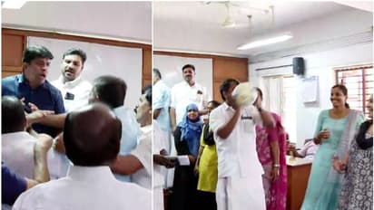 നഗരസഭ കൗണ്സില് യോഗത്തില് വോളിബോള് കളിച്ച് പ്രതിഷേധിച്ച് യുഡിഎഫ്