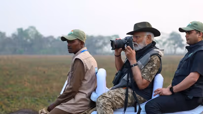 అసోంలో మోడీ టూర్: కజిరంగ నేషనల్ పార్క్లో ఏనుగు సవారీ చేసిన ప్రధాని (వీడియో)