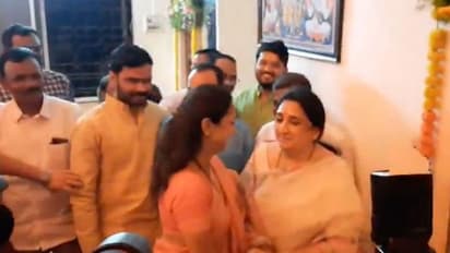 Supriya Sule and Ajit Pawar's wife Sunetra hug at temple, set off election buzz in Maharashtra (WATCH)
