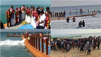 വർക്കലയിൽ ശക്തമായ തിരയിൽ തകർന്നത് 'അവകാശവാദങ്ങൾ'; ഫ്ലോട്ടിങ് ബ്രിഡ്ജ് അപകടത്തിൽപെട്ട യുവതിയുടെ നില ഗുരുതരം