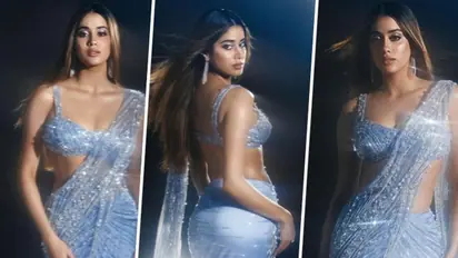  Janhvi Kapoor drops HOT pictures in silver shimmer sequin saree