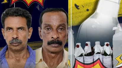 കമ്പിളിക്കണ്ടത്ത് ആക്ടീവ സ്കൂട്ടറിൽ രണ്ട് പേർ, അത്ര പന്തിയല്ല; കയ്യോടെ പൊക്കിയപ്പോൾ 16 ലിറ്റർ വാറ്റ് ചാരായം!