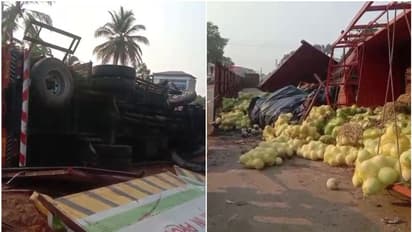 തണ്ണിമത്തനുമായി പോയ ലോറി മറിഞ്ഞു; പട്ടാമ്പി സ്വദേശിയായ ഡ്രൈവർക്ക് ദാരുണാന്ത്യം