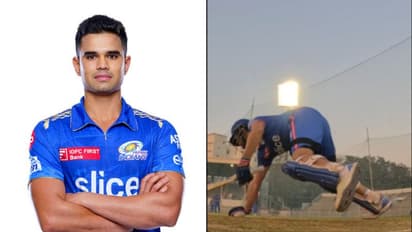 അര്ജുന് ടെന്ഡുല്ക്കര് വക യോര്ക്കര് തീമഴ; വാഴത്തണ്ട് പോലെ നിലംപൊത്തി ബാറ്റര്! വീഡിയോ