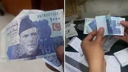 பாகிஸ்தானில் கட்டு கட்டாக வீதியில் கிடந்த பணம்.. தவறாக அச்சிடப்பட்டதா.? வைரல் வீடியோ..