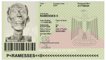 മരിച്ച് 3,000 വർഷങ്ങള്ക്ക് ശേഷം റാംസെസ് രണ്ടാമന് പാസ്പോര്ട്ട്; പക്ഷേ, പടം മാറിപ്പോയി