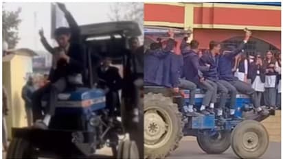 വിടപറയാൻ സ്കൂളിൽ ട്രാക്ടറിൽ ആൺകുട്ടികൾ! പെൺകുട്ടികൾക്ക് മുന്നിൽ ഡാൻസും റീൽസ് ഷൂട്ടും! പക്ഷേ പണിപാളി!