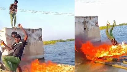 குளத்தில் பெட்ரோல் ஊற்றி தீவைத்து டைவ்! இன்ஸ்டாவில் ரீல்ஸ்! கெத்து காட்ட நினைத்து கொத்தாக சிக்கிய யூடியூபர்கள்