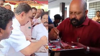 പാലയൂര് തീര്ത്ഥകേന്ദ്രം സന്ദര്ശിച്ച് ഇടത്, കോൺഗ്രസ് സ്ഥാനാര്ത്ഥികൾ; നേര്ച്ച കഞ്ഞിയും കുടിച്ച് മടക്കം