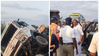 விழுப்புரத்தில் 20 அடி பள்ளத்தில் தொங்கிய லாரி; அவசரம் தாங்காமல் அதிகாரிகளோடு மல்லுகட்டிய திமுக எம்எல்ஏ