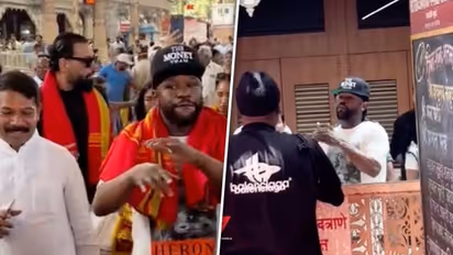 Boxing icon Floyd Mayweather seeks blessings at Siddhivinayak Temple during his India visit (WATCH)