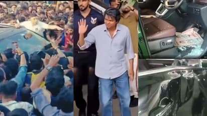 ആരാധക ആവേശം അതിരുകടന്നു; തിരുവനന്തപുരത്ത് വിജയ്‍ സഞ്ചരിച്ച കാര്‍ തകര്‍ന്നു