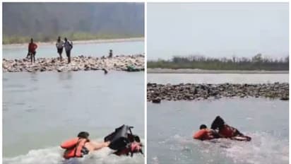 ജലനിരപ്പ് പെട്ടെന്ന് ഉയർന്നു, രക്ഷയ്ക്കായി നിലവിളിച്ച് ഗംഗയിലെ ദ്വീപിൽ കുടുങ്ങിയ ഭക്തർ