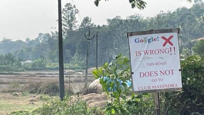 Signboard in Karnataka's Kodagu district warns against google maps navigation errors