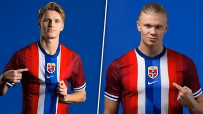 Erling Haaland and Martin Odegaard unveil stunning new Norway football kits