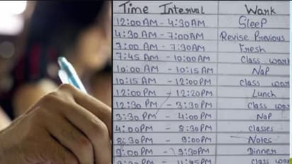 4.5 മണിക്കൂർ ഉറക്കം, കുളി-പല്ലുതേപ്പ് 30 മിനുട്ട്, വിദ്യാർത്ഥിയുടെ പഠന ടൈംടേബിൾ കണ്ട് കണ്ണുതള്ളി നെറ്റിസൺസ്