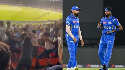 രോഹിത്-ഹാര്ദ്ദിക് വിവാദങ്ങള്ക്കിടെ ഗ്യാലറിയില് ആരാധകര് തമ്മില് പൊരിഞ്ഞ അടി