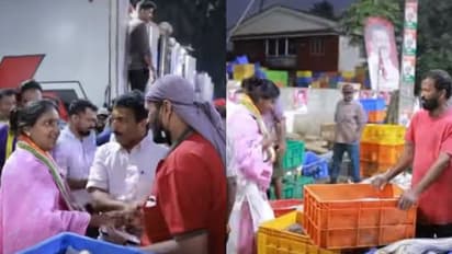 അയല പൊരിച്ചതുണ്ട്, കരിമീൻ വറുത്തതുണ്ട്... അതിരാവിലെ മീൻ മാർക്കറ്റിൽ തൊഴിലാളികളോടോപ്പം പാട്ടുംപാടി രമ്യ