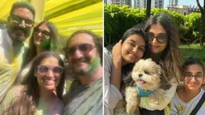 Bachchans Holi party photos: Aishwarya Rai, Abhishek Bachchan, Aaradhya's photos go viral