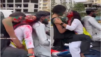 Viral Video: An unusual obscene video of two girls making reels on scooty goes viral on social media[WATCH]