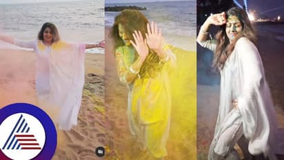 ಕಡಲ ತೀರದಲ್ಲಿ ಕಲರ್ಫುಲ್ ಓಕುಳಿಯಾಟವಾಡಿದ ನಟಿ ರಾಧಿಕಾ ಕುಮಾರಸ್ವಾಮಿ