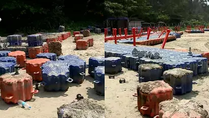 Kerala: Floating bridge at Muzhappilangad beach collapses due to rough sea in Kannur
