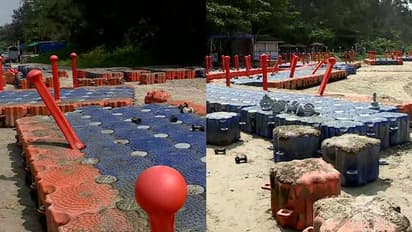 മുഴപ്പിലങ്ങാട് ബീച്ചിലെ ഫ്ലോട്ടിങ് ബ്രിഡ്ജ് തകര്ന്നു