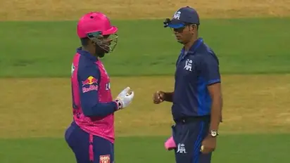 വിക്കറ്റിന് വേണ്ടയില്ല ഹേ... വൈഡിന് വേണ്ടി! അംപയറോട് കയര്‍ത്ത് സഞ്ജു; ശരിയെന്ന് തലയാട്ടി സമ്മതിച്ച് അംപയറും