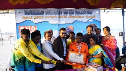 மகாபலிபுரம் முதல் சென்னை வரை 50 கி.மீ. கடலில் நீந்திக் கடந்த சிறுவன்!