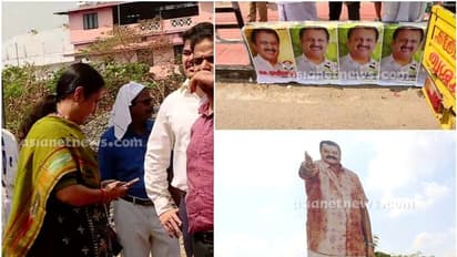 യുഡിഎഫ് പോസ്റ്ററില് കരി ഓയിലൊഴിച്ചു, സുരേഷ് ഗോപിയുടെ കട്ടൗട്ട് അഴിപ്പിച്ചു; തെര. ഉദ്യോഗസ്ഥരുമായി തര്ക്കം