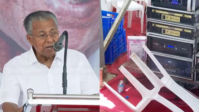 മുഖ്യമന്ത്രിയുടെ പ്രസംഗത്തിനിടെ മൈക്ക് സെറ്റിൽ നിന്ന് പുക, പരിഭ്രാന്തരായി ജനം; ഇഡിയെ വിമര്ശിച്ച് മുഖ്യമന്ത്രി