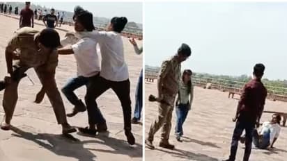 താജ്മഹലിന്റെ ദൃശ്യങ്ങൾ മൊബൈലിൽ പകർത്തി; യുവാവും സുരക്ഷാ ഉദ്യോഗസ്ഥനും തമ്മിൽ കയ്യാങ്കളി, വീഡിയോ വൈറൽ