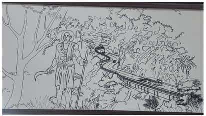 ബേക്കല്‍ കോട്ടയും കരിന്തണ്ടനും; തിരുവനന്തപുരം വിമാനത്താവളത്തില്‍ രേഖാചിത്ര പരമ്പര അനാച്ഛാദനം ചെയ്തു