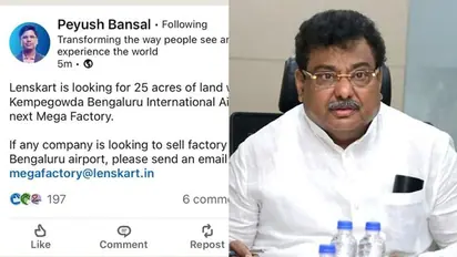Lenskart CEO seeks 25 acres of land near Bengaluru airport, posts on LinkedIn; Minister MB Patil responds