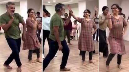 Rajamouli Dance : திடீரென பிரபுதேவா-வாக மாறி டாப் கிளாஸாக டான்ஸ் ஆடிய இயக்குனர் ராஜமவுலி - வைரல் வீடியோ இதோ