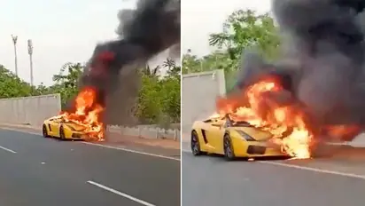 SHOCKING! Hyderabad man sets Lamborghini car ablaze over business dispute; video goes viral (WATCH)