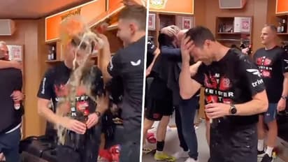 Inside Bayer Leverkusen's festivities: How Xabi Alonso & Co. celebrated maiden Bundesliga title (WATCH)