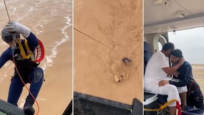 Oman floods: Dramatic footage of those stranded being airlifted surfaces; 75 rescued so far (WATCH)