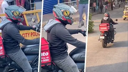 Unbelievable! Video of Zomato delivery man riding Harley Davidson breaks internet; netizens stunned (WATCH)