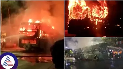 Bengaluru: Fire engulfs private bus parked at Dhanvantri road, no injuries reported