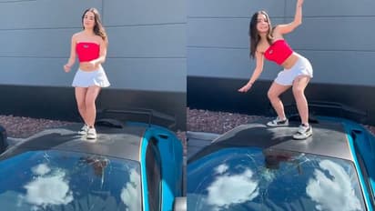 ದುಬಾರಿ ಲ್ಯಾಂಬೋರ್ಗಿನಿ ಮೇಲೆ ಹತ್ತಿ ಡ್ಯಾನ್ಸ್, ರೀಲ್ಸ್ ಹುಚ್ಚಿಗೆ ಒಡೆದೋಯ್ತು ಕಾರಿನ ಗಾಜು!