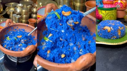 നീല നിറത്തിലുള്ള നെയ്ച്ചോറ്; പാചക വീഡിയോ കണ്ടത് 16 മില്യണ് ആളുകള്...