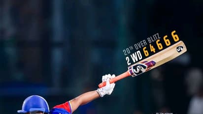 கடைசி ஓவரை பொளந்து கட்டிய ரிஷப் பண்ட் - 2, வைடு, 6, 4, 6, 6, 6 என்று 31 ரன்கள் எடுக்க 224 ரன்கள் குவித்த DC!